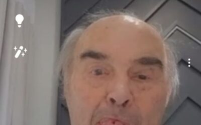 Video call with dad. Being silly with him at 92 is the best!